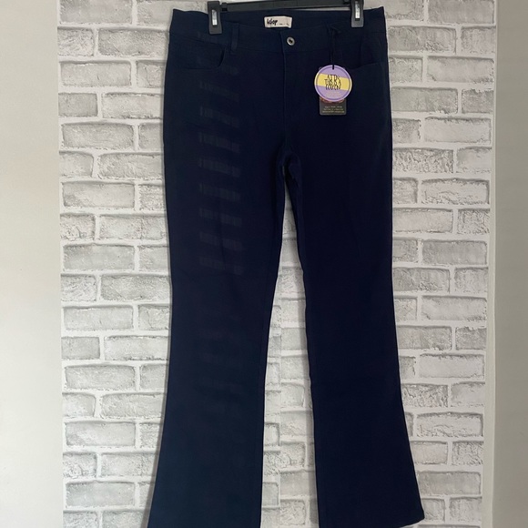 Bebop navy blue khaki wide leg work /uniform pant - Picture 2 of 16